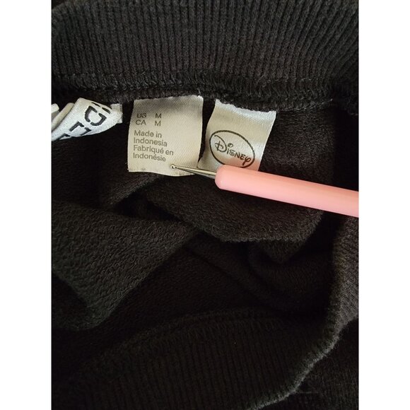 Disney Black Crewneck Sweatshirt With Mickey Mouse Logo Medium - Picture 3 of 4